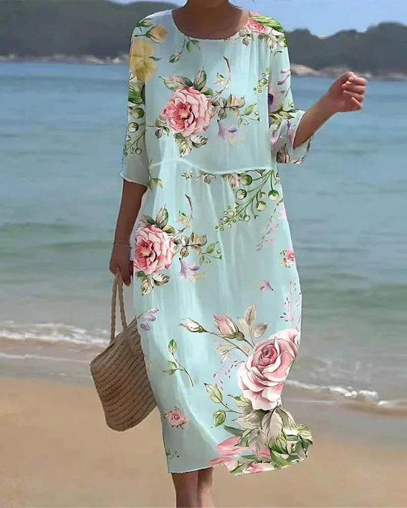 Thea Women's Floral Midi Dress - front view