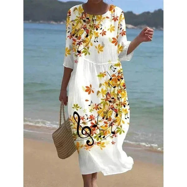 Thea Women's Floral Midi Dress - shown in use