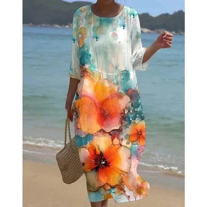 Thea Women's Floral Midi Dress - front view