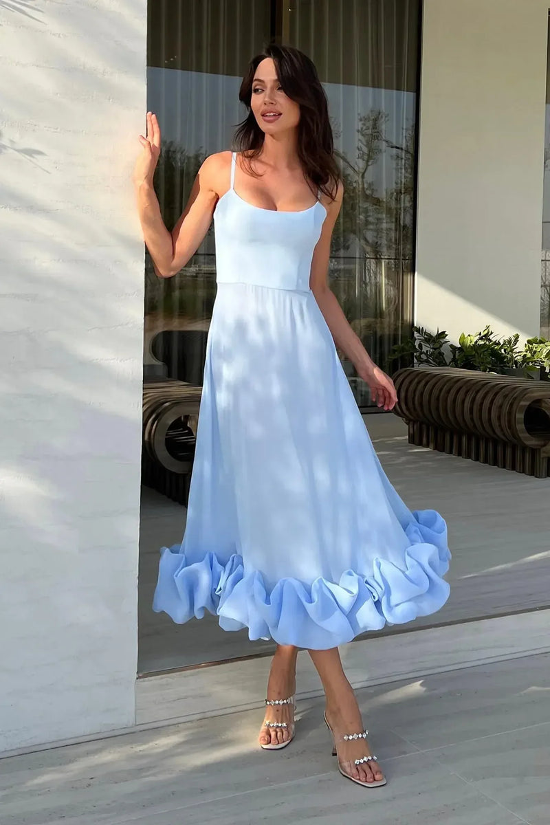 Willa Women's Ruffled Midi Dress - back view