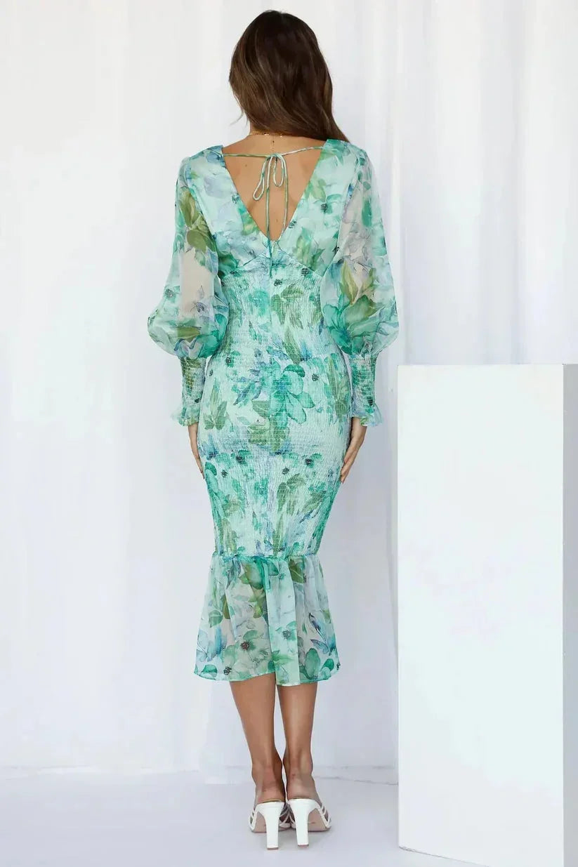 Vera Women's Ruffled Midi Dress - styled view