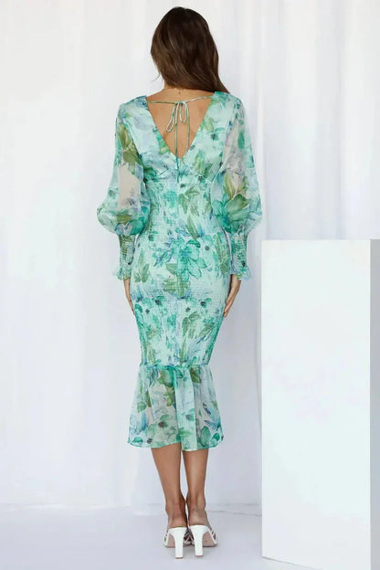 Vera Women's Ruffled Midi Dress - styled view