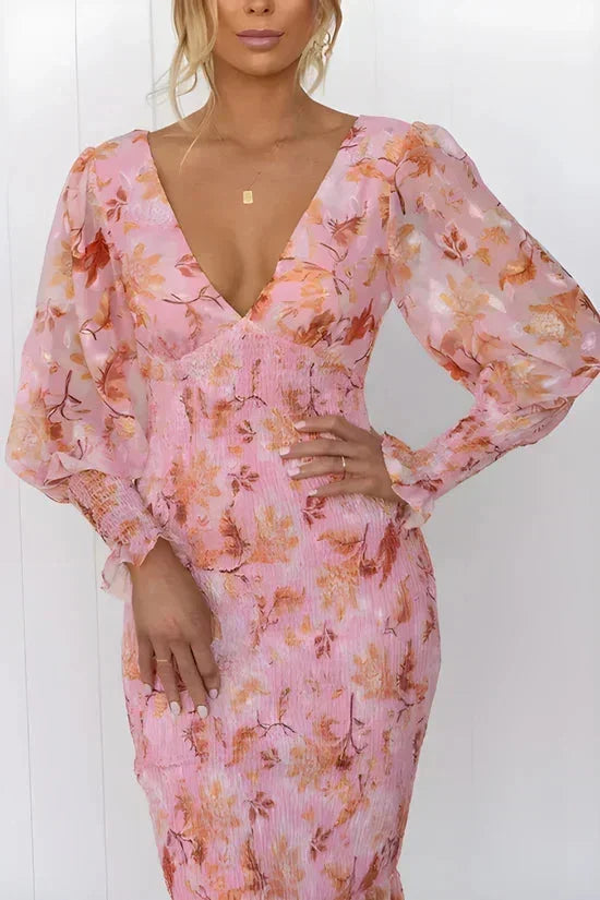Vera Women's Ruffled Midi Dress - back view