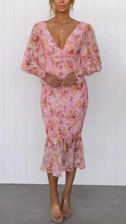 Vera Women's Ruffled Midi Dress - full-length view