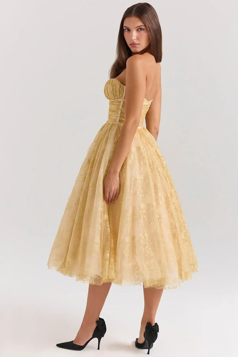 Romy Women's Midi Dress - fabric and finish detail