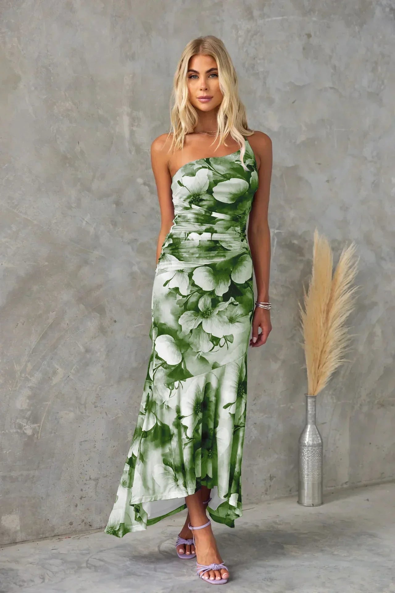 Elsie Women's Asymmetric Midi Dress - shown in use
