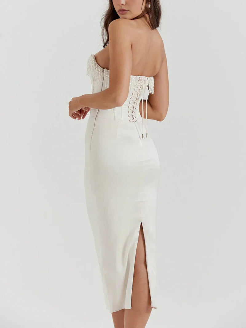 Vera Women's Midi Dress - fabric and finish detail