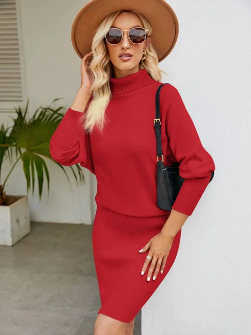 Lila Women's Ribbed Knit Midi Dress - fabric and finish detail