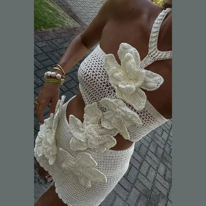 Ottilie Women's Crochet Mini Dress - close-up detail