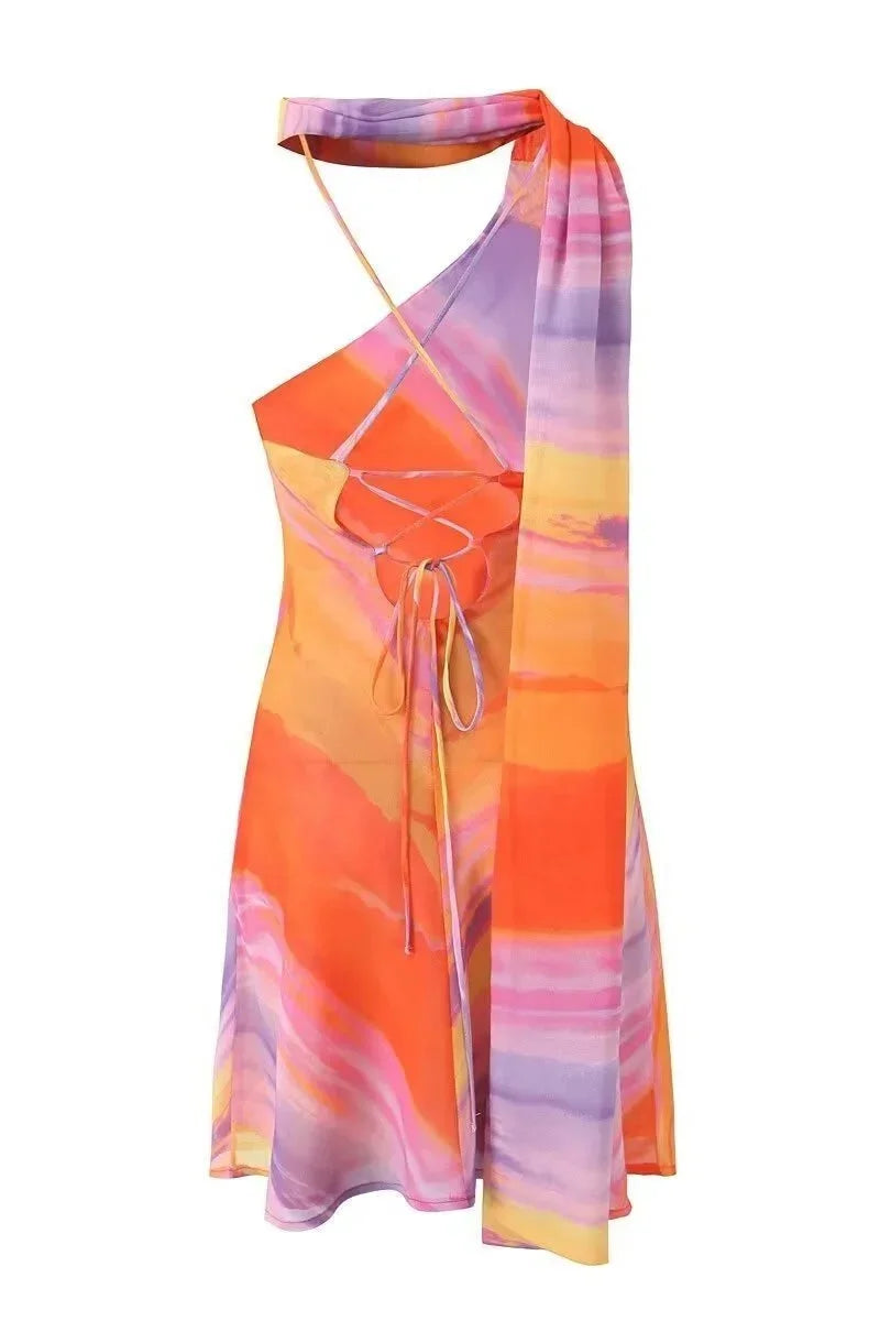 Vera Women's Asymmetric Mini Dress - styled view
