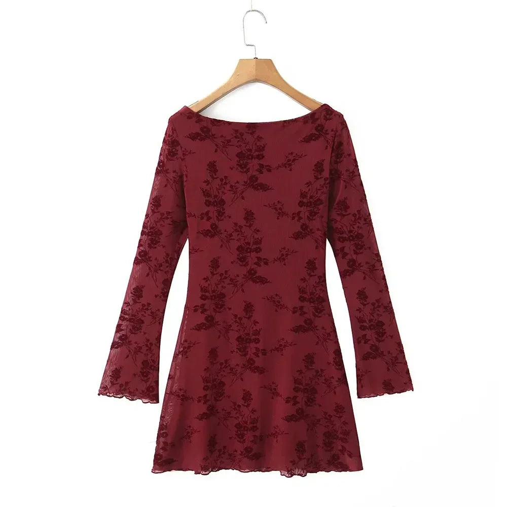 Fleur Women's Floral Mini Dress - full-length view