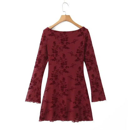 Fleur Women's Floral Mini Dress - full-length view
