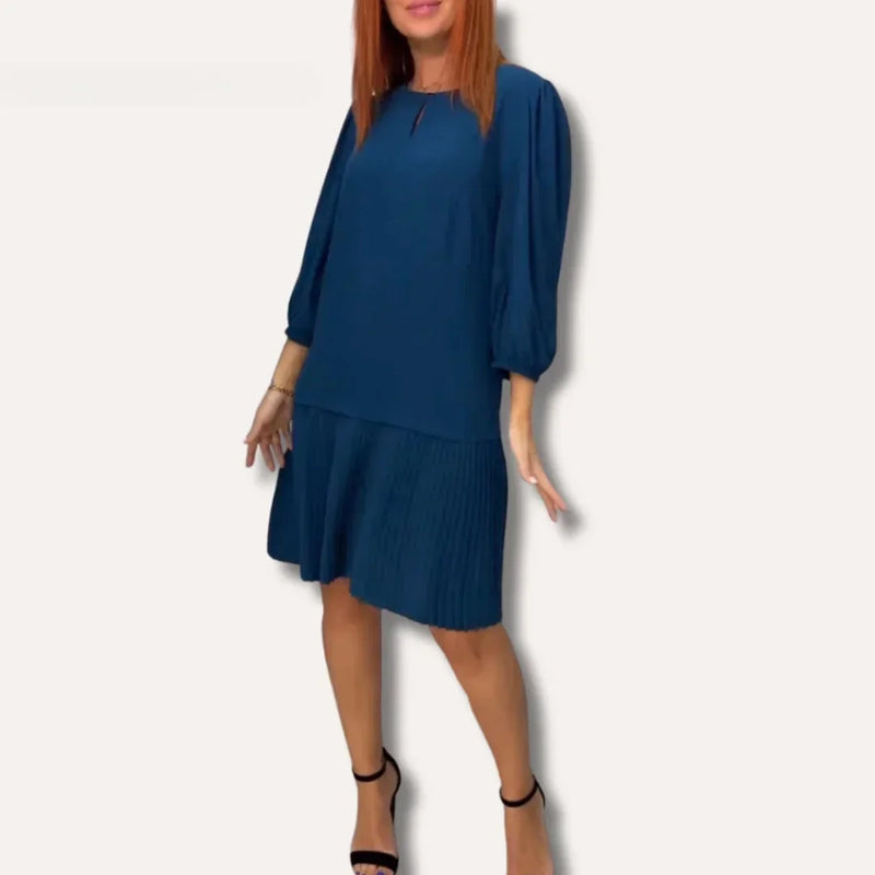 Eloise Women's Pleated Mini Dress | Blue, Teal