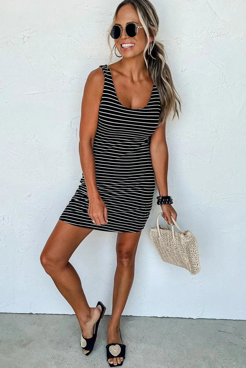 Edith Women's Striped Mini Dress - full-length view