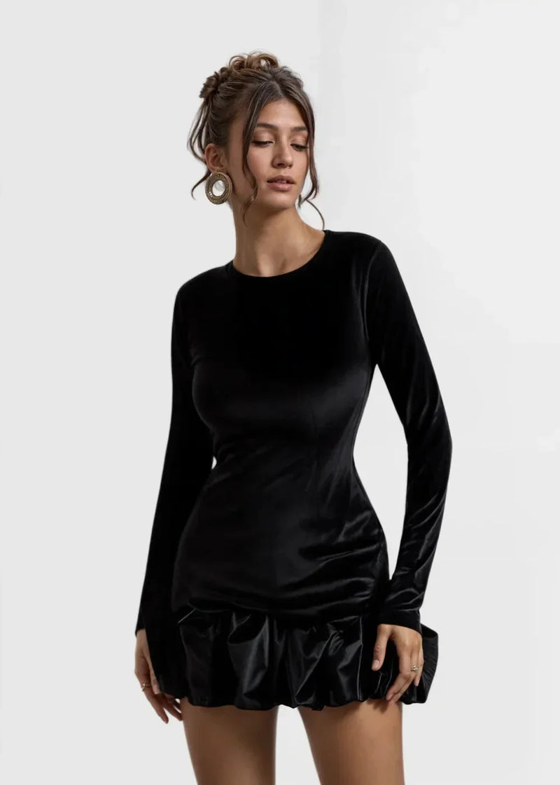 Yvette Women's Ruffled Mini Dress - close-up detail