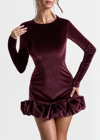 Yvette Women's Ruffled Mini Dress - back view