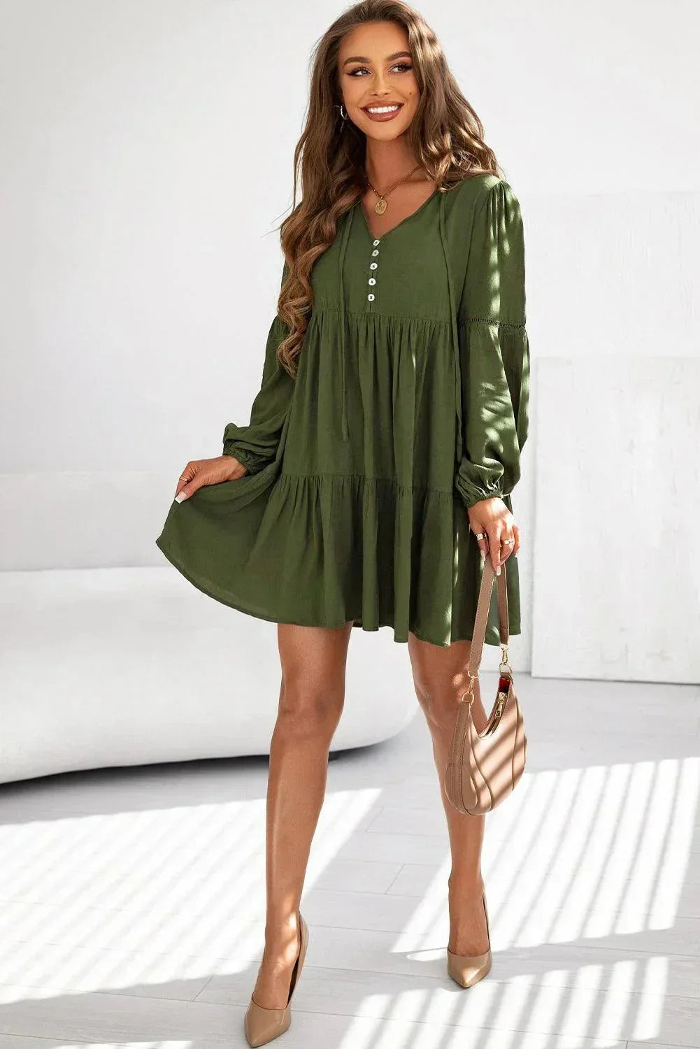 Liana Women's Ruffled Mini Dress - full-length view