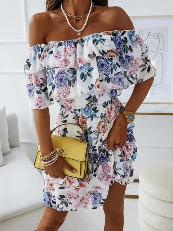 Ruby Women's Floral Mini Dress - flat lay