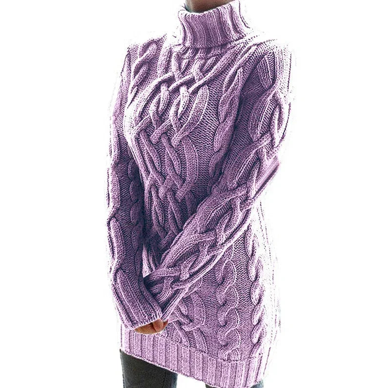 Beatrix Women's Cable Knit Sweater - styled view