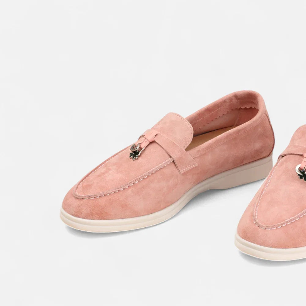 Gideon Men's Suede Loafers - fabric and finish detail