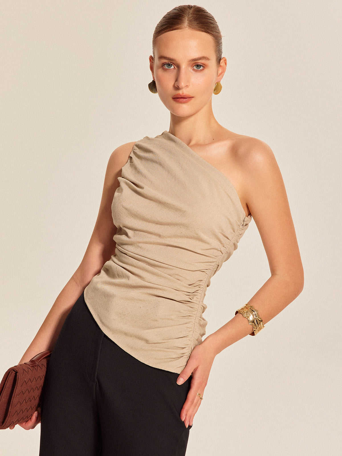 Giselle Women's Pleated Top - back view