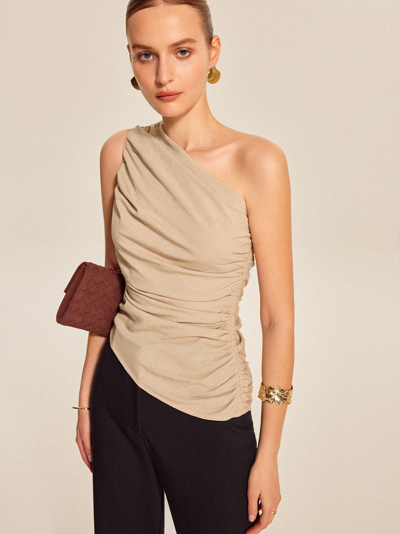 Giselle Women's Pleated Top - full-length view