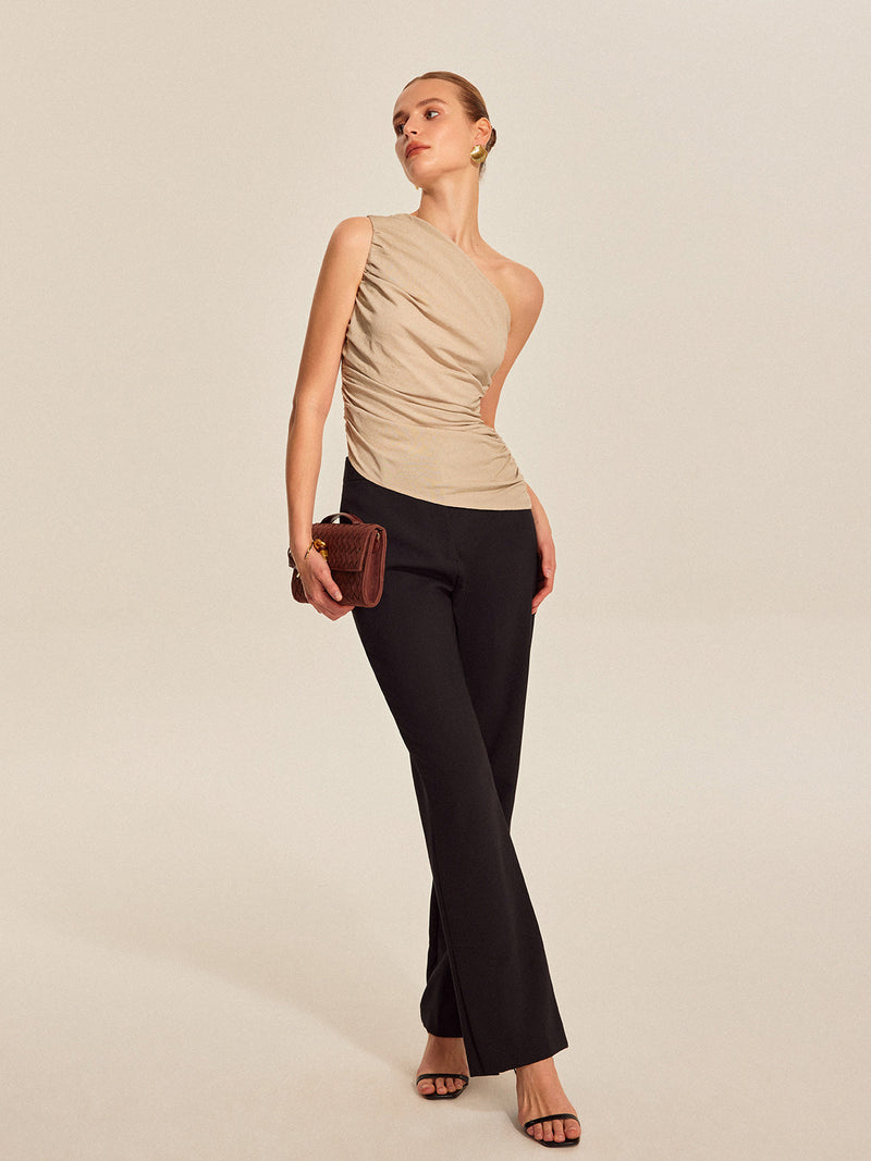Giselle Women's Pleated Top - close-up detail
