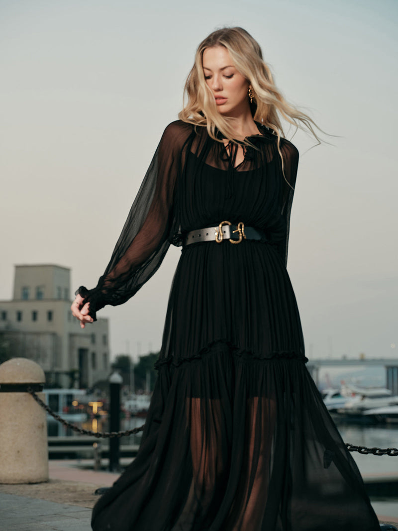 Liana Women's Ruffled Dress - back view