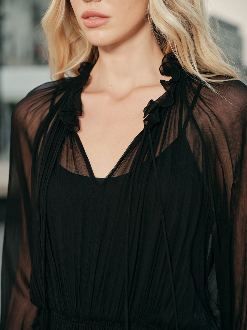Liana Women's Ruffled Dress - close-up detail