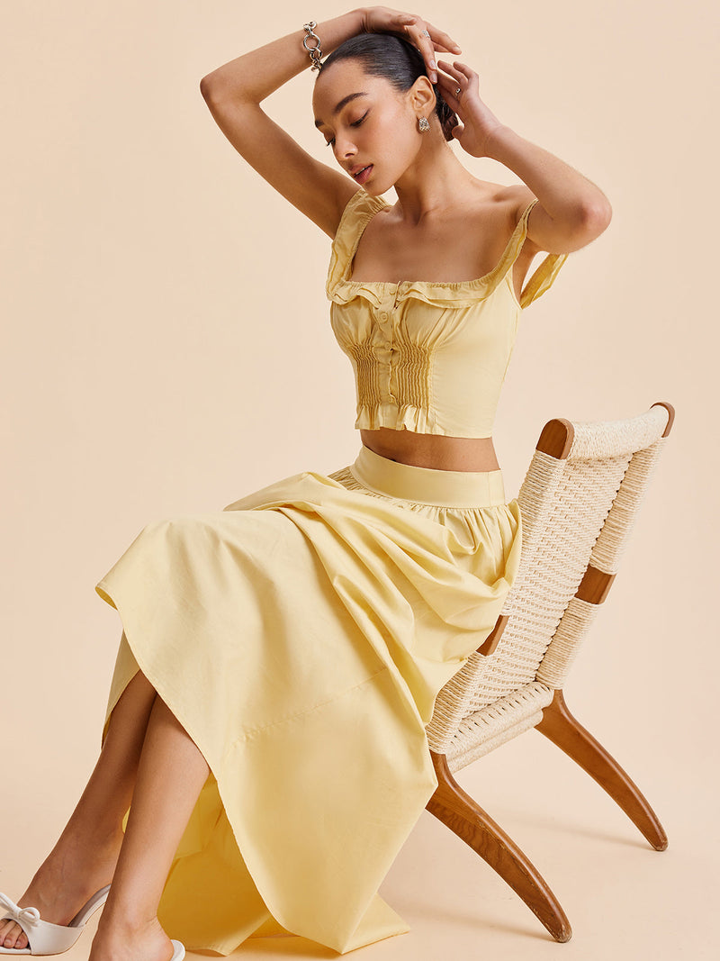 Kaia Women's Ruffled Skirt - styled view