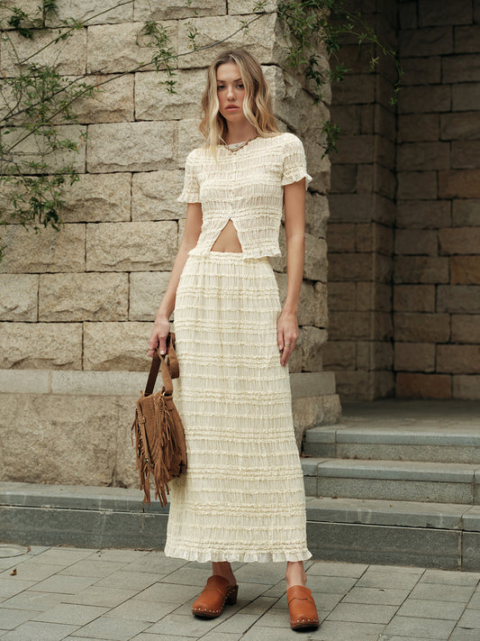 Delphine Women's Ruffled Skirt - front view