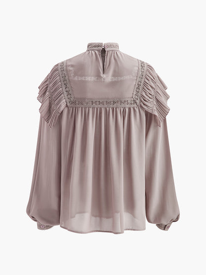 Rosa Women's Pleated Blouse - fabric and finish detail