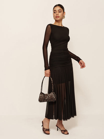 Thea Women's Pleated Dress - close-up detail