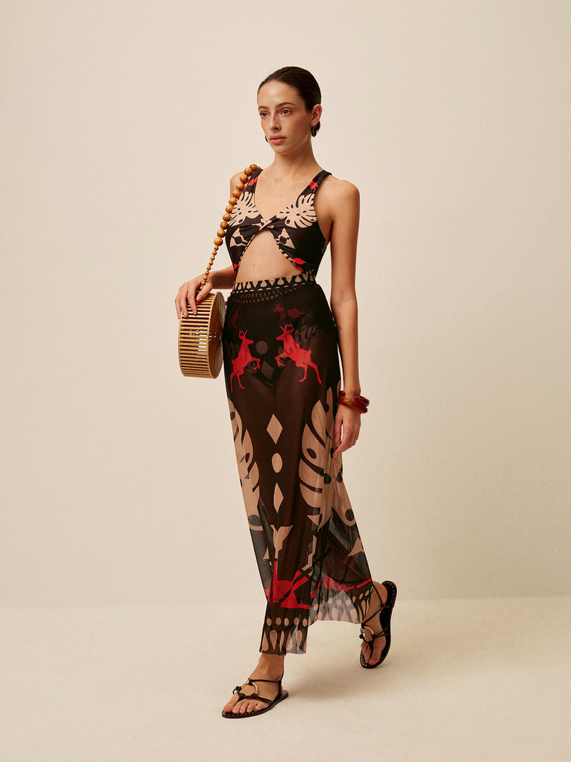 Saskia Women's Printed Cover-up - fabric and finish detail