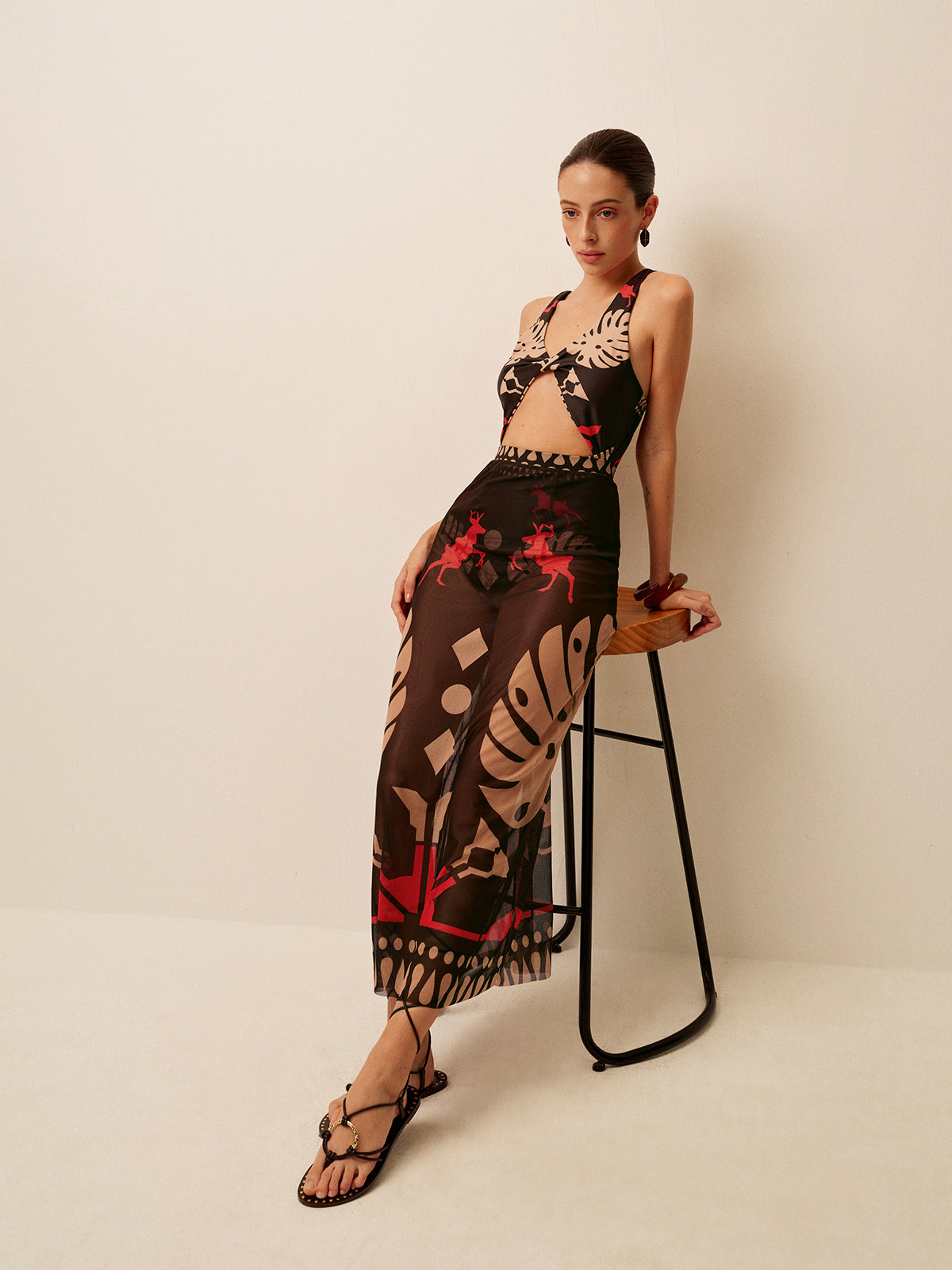 Saskia Women's Printed Cover-up - back view