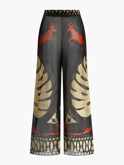 Anaïs Women's Printed Trousers - styled view