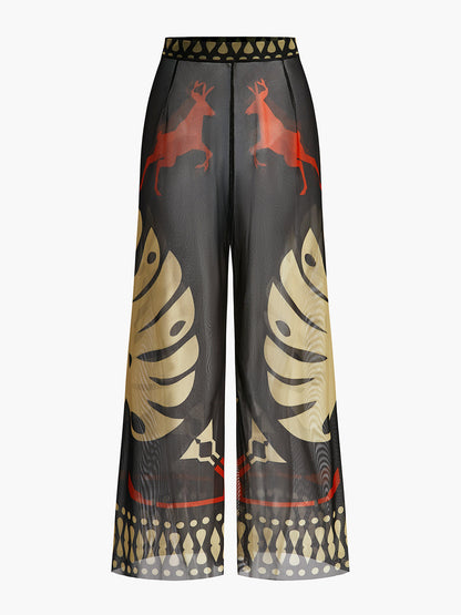 Anaïs Women's Printed Trousers - front view