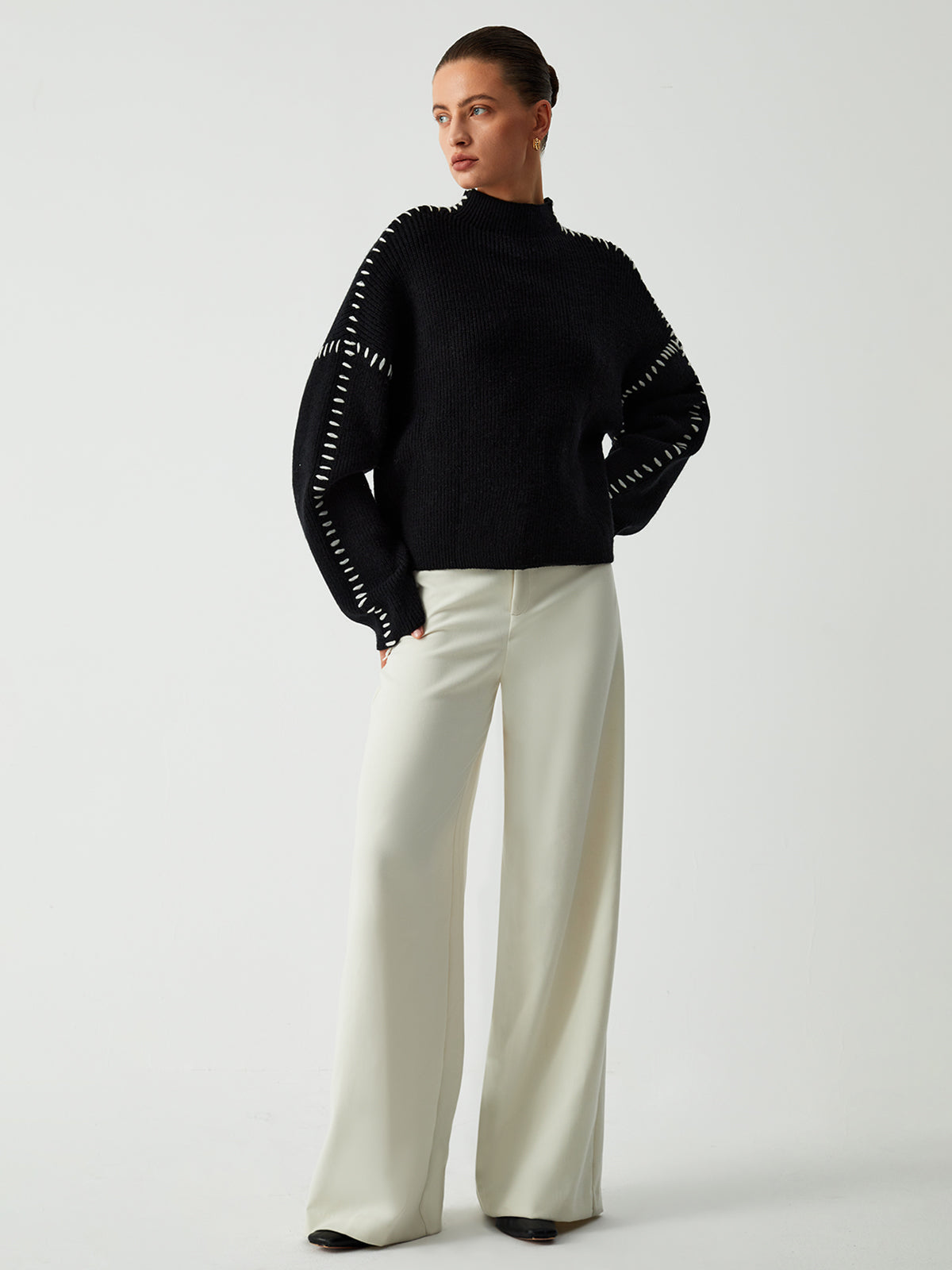 Delphine Women's Oversized Sweater - full-length view