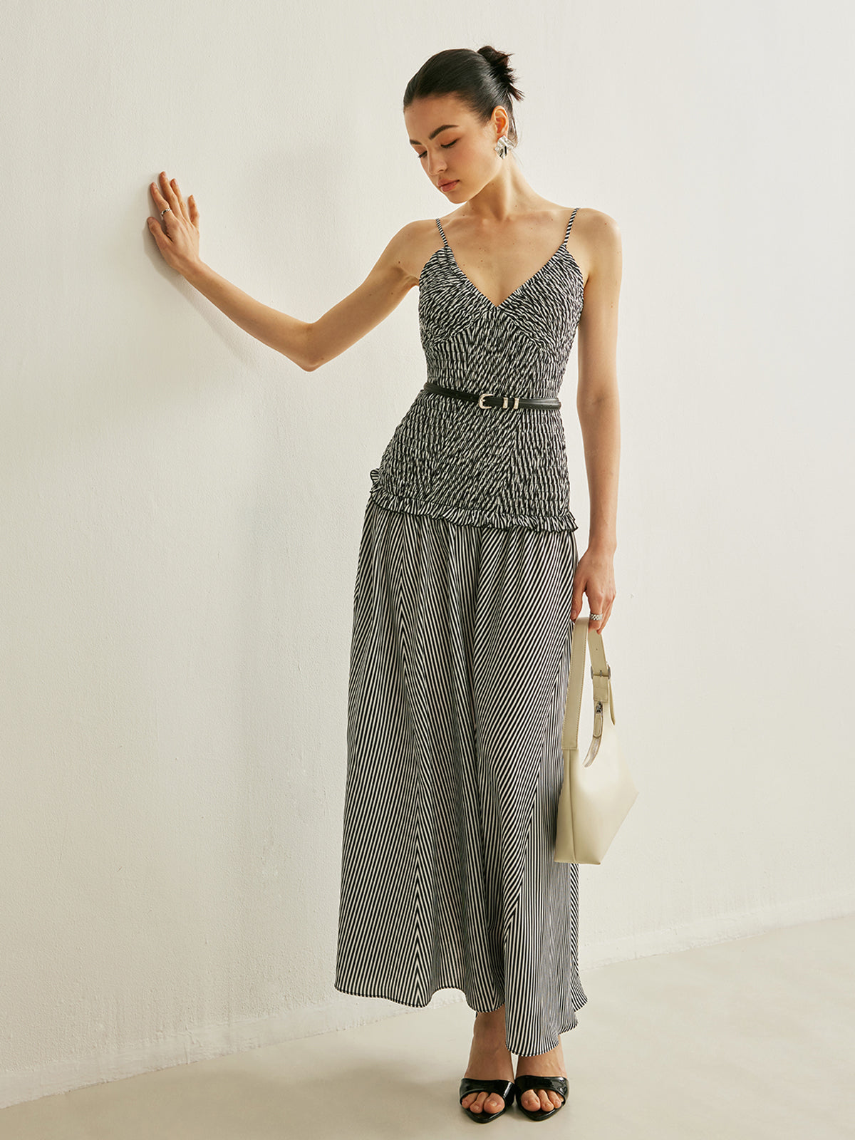 Colette Women's Pleated Dress - fabric and finish detail