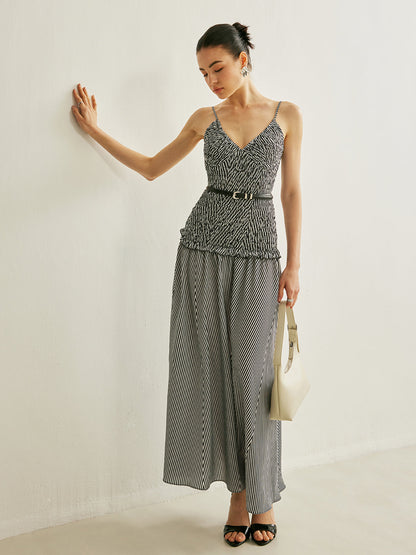 Colette Women's Pleated Dress - fabric and finish detail