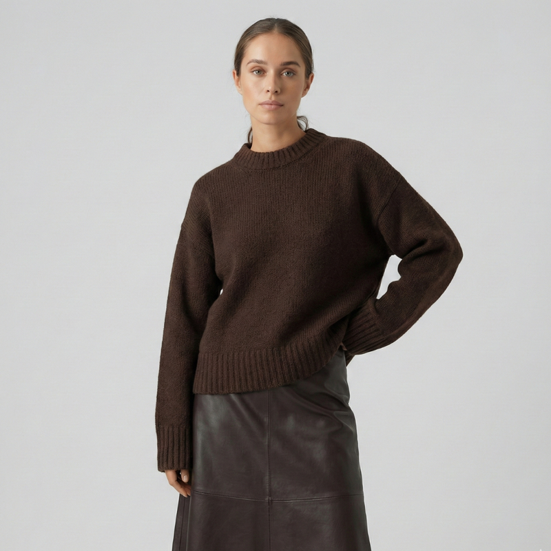 Kaia Women's Sweater | White, Brown