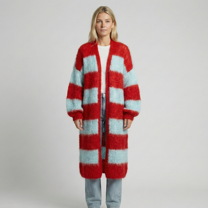 Rhea Women's Striped Cardigan - front view