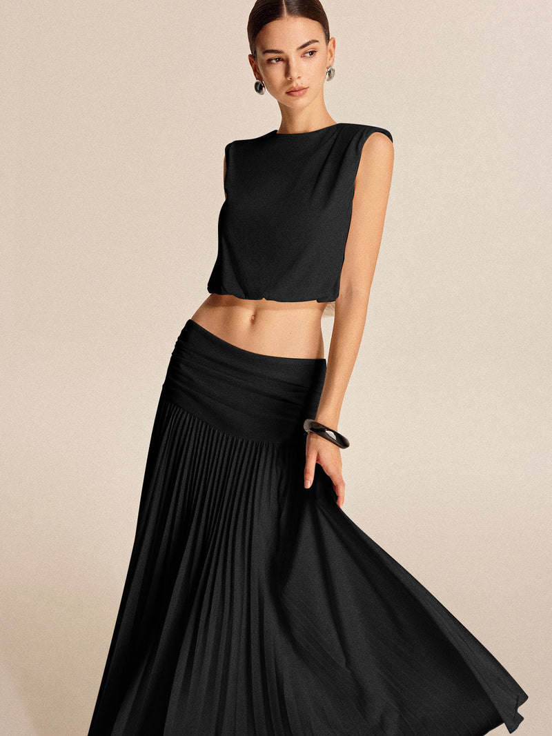 Selma Women's Pleated Skirt - styled view