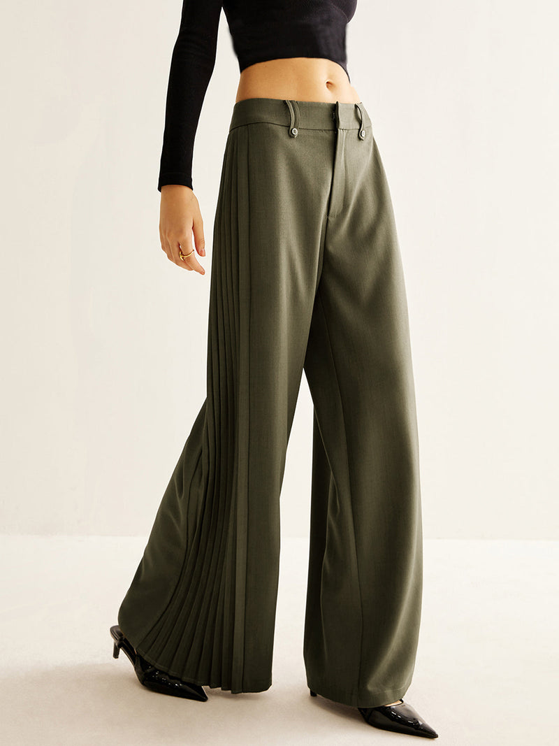 Kaia Women's Pleated Trousers | Zipper