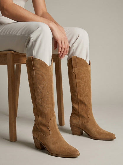 Lumi Women's Block Heel Knee-high Boots - front view