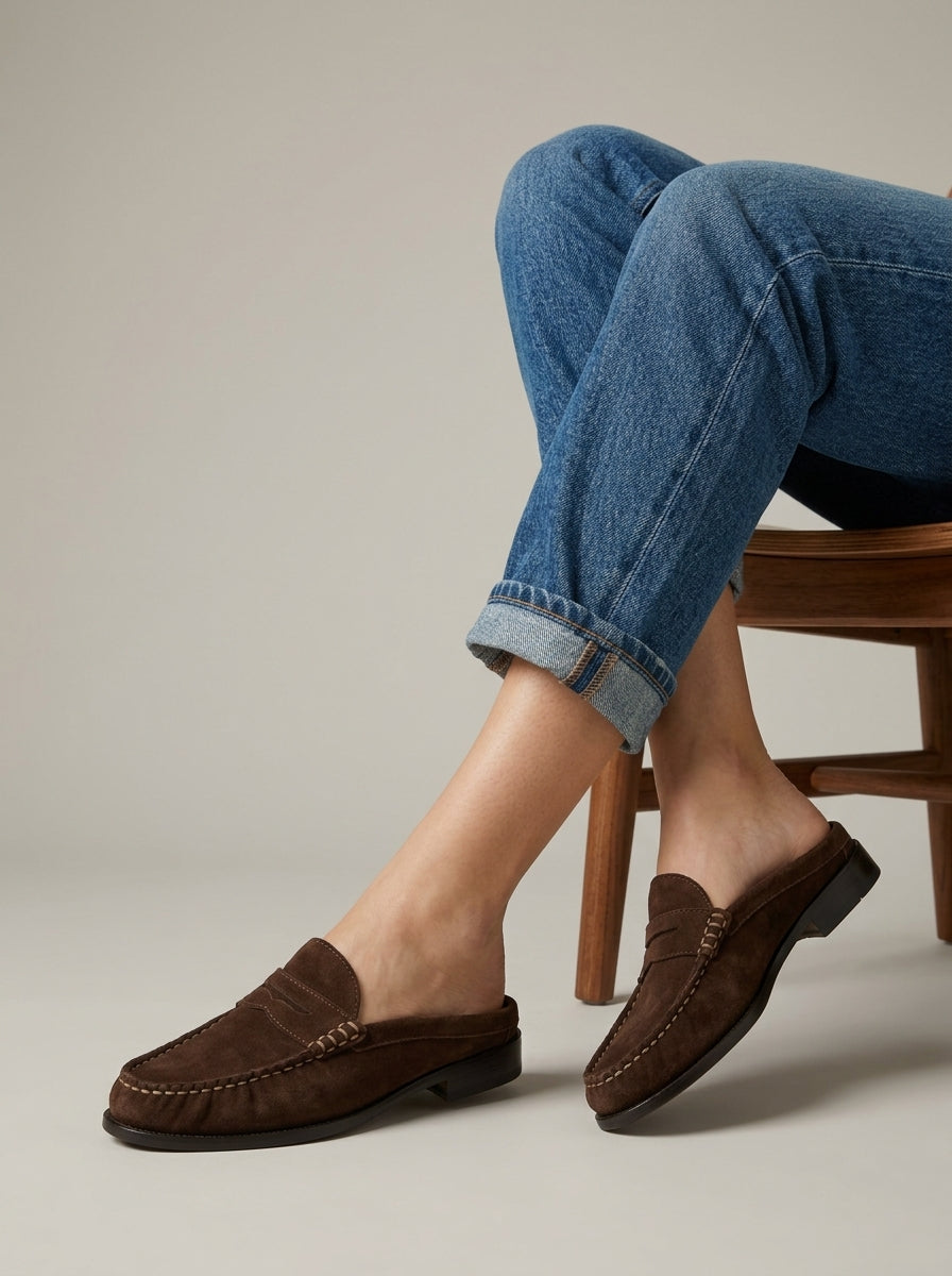 Talia Women's Suede Loafers - front view