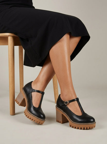 Willa Women's Block Heel Oxfords - fabric and finish detail