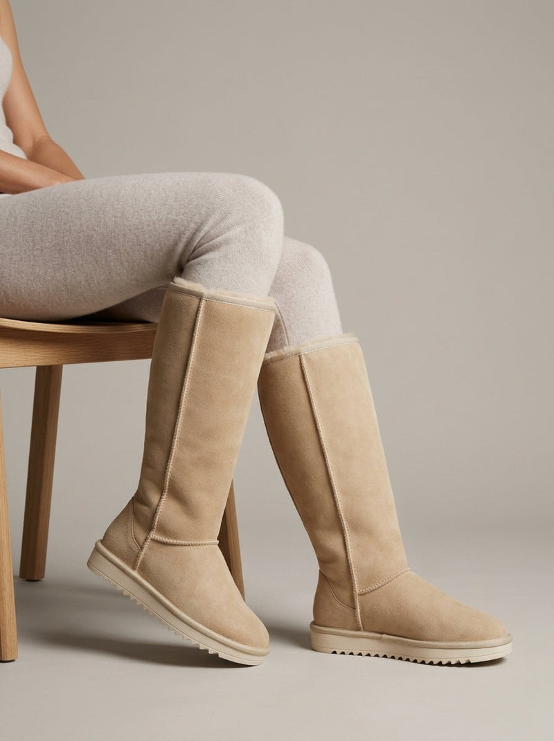 Wilda Women's Knee-high Boots | Flat, Round Toe, Zipper