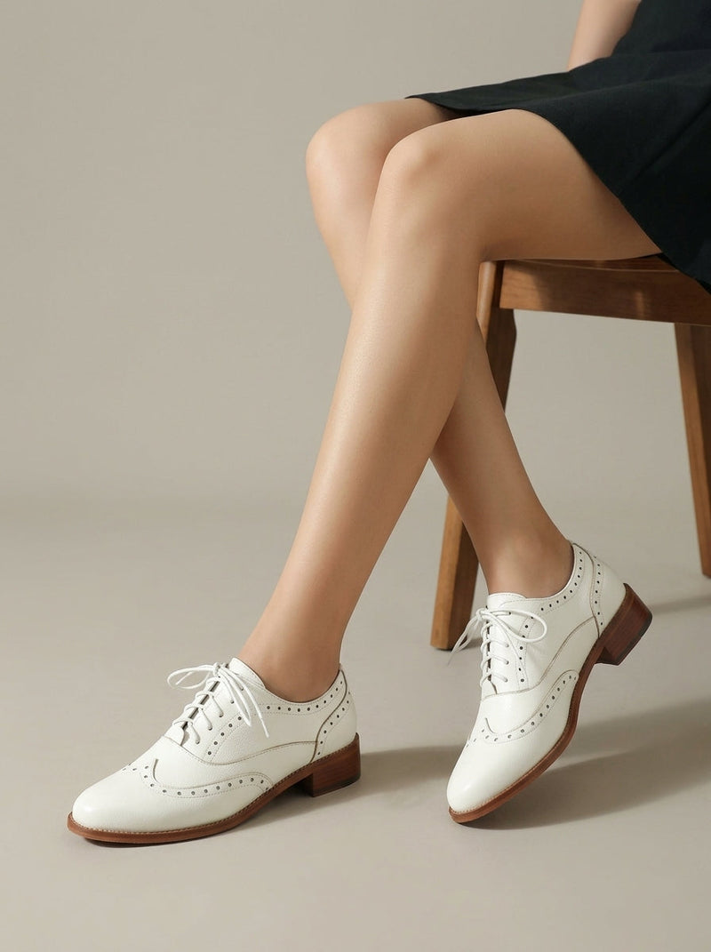 Greta Women's Block Heel Oxfords - front view