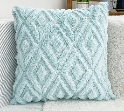 3D Diamond Cotton-Linen Cushion Cover | Textured Weave, Hidden Zip